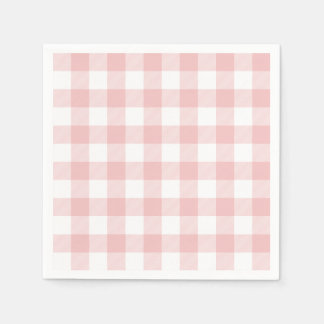 Guardanapo De Papel Gingham da Xadrez de Buffalo, Rosa e Branco