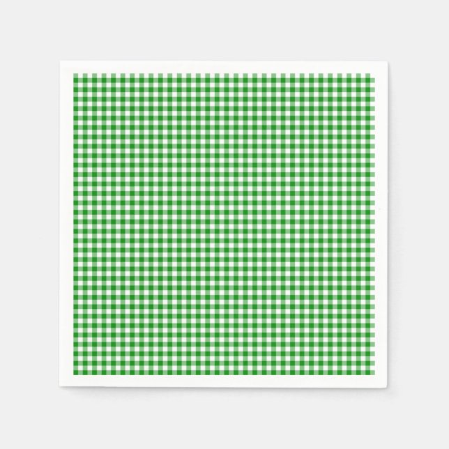 Guardanapo De Papel Gingham-Green-Paper Napkins (Frente)