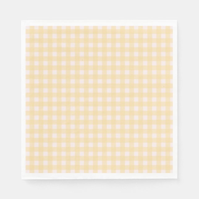 Guardanapo De Papel Gingham Napkin amarelo (Frente)