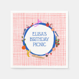 Guardanapo De Papel Gingham Picnic Modern Cute CUSTOM BIRTHDAY PARTY