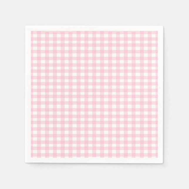 Guardanapo De Papel Gingham Rosa (Frente)