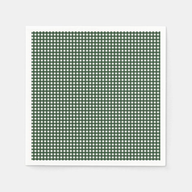 Guardanapo De Papel Gingham Verde e Branco (Frente)