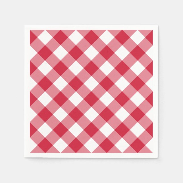 Guardanapo De Papel Gingham (vermelho) (Frente)