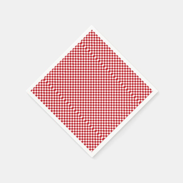 Guardanapo De Papel Gingham Vermelho E Branco Verificado (Canto)