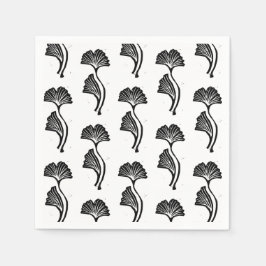Guardanapo De Papel Gingko Leaf Lino Impressão