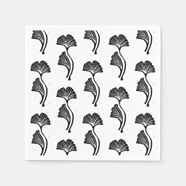 Guardanapo De Papel Gingko Leaf Lino Impressão (Frente)