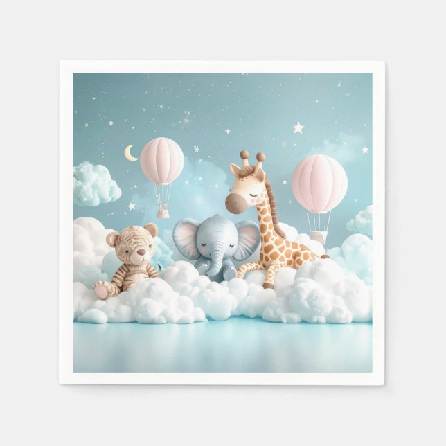 Guardanapo De Papel Girafa bebê com todos os seus amigos (Frente)