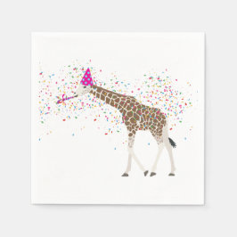 Guardanapo De Papel Girafa Partilhando Animais Safari Festa