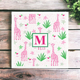 Guardanapo De Papel Girafas Sophisticadas Cosmopolitan Monograma