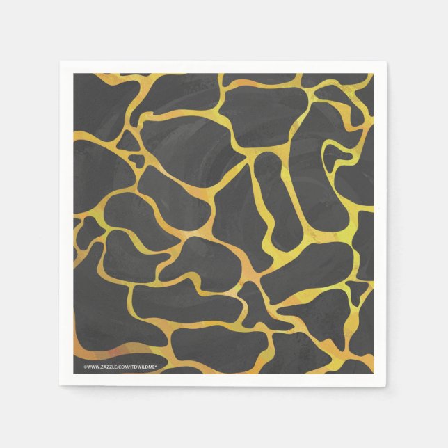 Guardanapo De Papel Giraffe Black and Yellow Impressão (Frente)