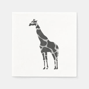 Guardanapo De Papel Giraffe Black e Cinza Silhoutte