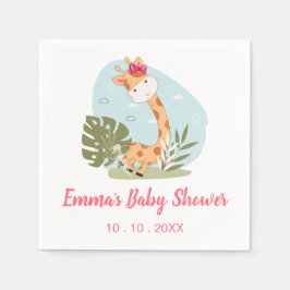 Guardanapo De Papel Giraffe Chá de fraldas Napkin (Girl Safari Animal)