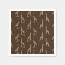 Giraffe Dourada Chic Elegant Napkins