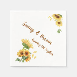 Guardanapo De Papel Girasol Romântico Rústico Casamento Engraçado Amar