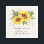 Guardanapo De Papel Girassóis Ao Estilo Aquarela Boho Floral De Verão<br><div class="desc">Este lindo guardanapo de papel inspirado no estilo boho adicionará um toque perfeito ao seu casamento. O design apresenta girassóis em aquarela rústica, penas e folhas verdes exuberantes. A redação é totalmente personalizável. Se você quiser alterar o estilo da fonte, cor ou posicionamento do texto, basta clicar no botão "Personalizar...</div>