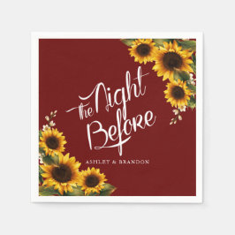 Guardanapo De Papel Girassóis Elegantes Toalhas de Refeição Na Noite A