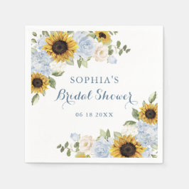 Guardanapo De Papel Girassóis Floral Verde-azulado Pessoal