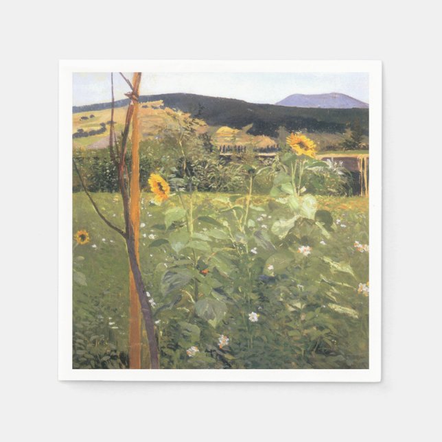 Guardanapo De Papel Girassóis (por Jacek Malczewski) (Frente)