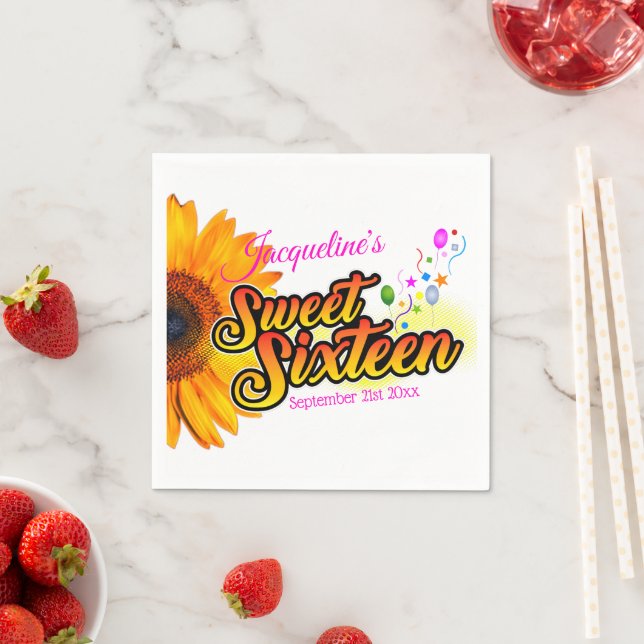 Guardanapo De Papel Girassol e balões em branco 16 (Insitu)