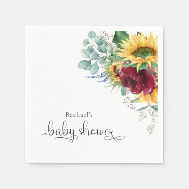 Guardanapo De Papel Girassol e Rosas russos (Frente)