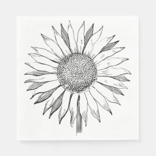 Guardanapo De Papel Girassol Ilustrado