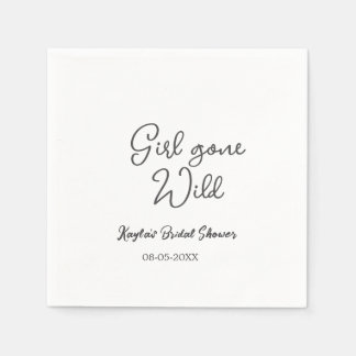 Guardanapo De Papel Girl gone wild bridal shower name date simple mini