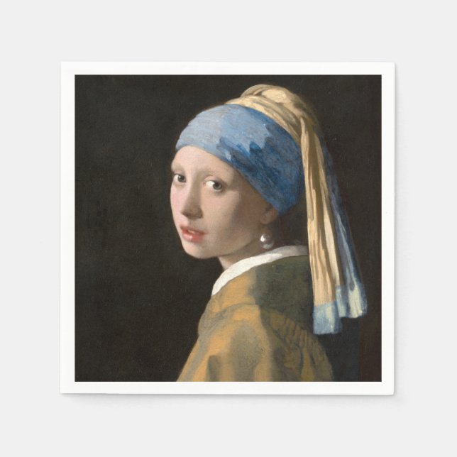 Guardanapo De Papel Girl with the pearl earring - Johannes Vermeer (Frente)