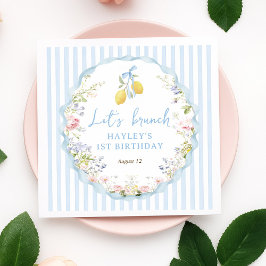 Guardanapo De Papel Girls Blue Bow Lemon Floral