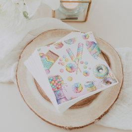 Guardanapo De Papel Girls Pastel Candy Land Festa de aniversário Mesa