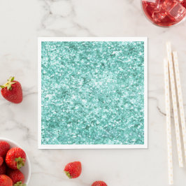 Guardanapo De Papel Girly Mint Glitter Confetti