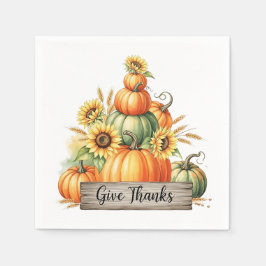 Guardanapo De Papel Give Thanks Harvest Gathering