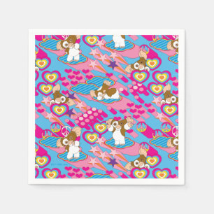 Guardanapo De Papel Gizmo   Padrão rosa de paz e amor