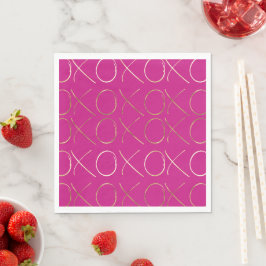 Guardanapo De Papel Glam Dourado Rosa Chic XOXO