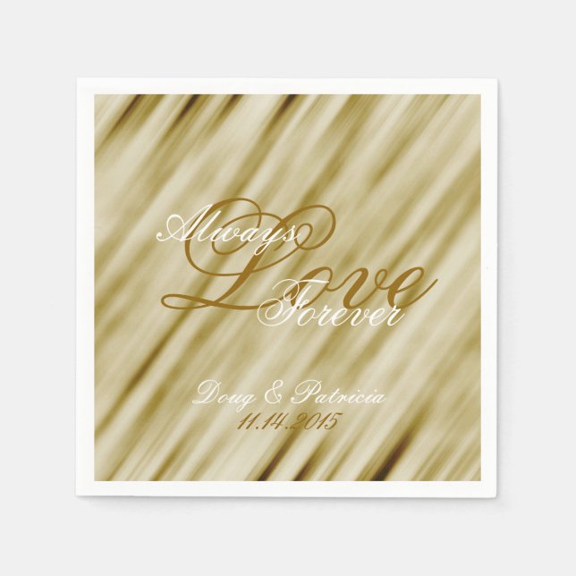 Guardanapo De Papel Glam Dourado Wedding (Frente)