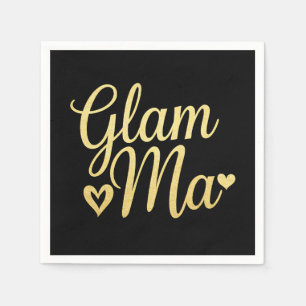 Guardanapo De Papel Glam Mãe Coração Dourado Mamãe Avó Dia das Mães