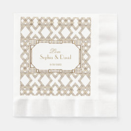 Guardanapo De Papel Glam White Dourado Excelente Gatsby Wedding