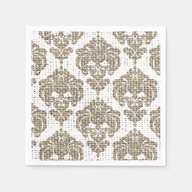 Guardanapo De Papel Glamour Rústico Xadrez Real Damasko Elegante Moder (Frente)