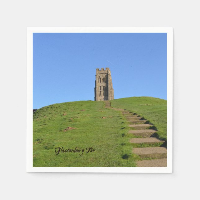 Guardanapo De Papel Glastonbury Tor Somerset England Foto (Frente)