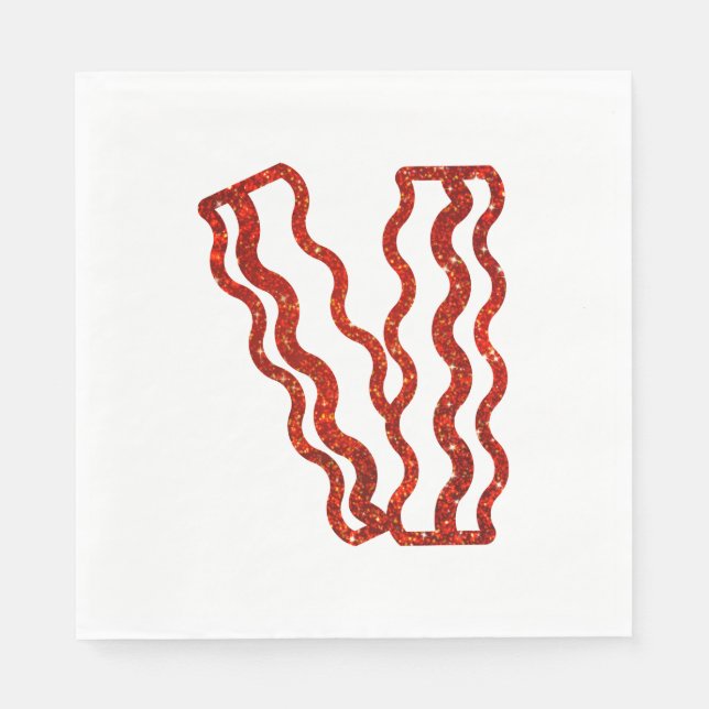 Guardanapo De Papel Glitter Bacon Napkins (Frente)