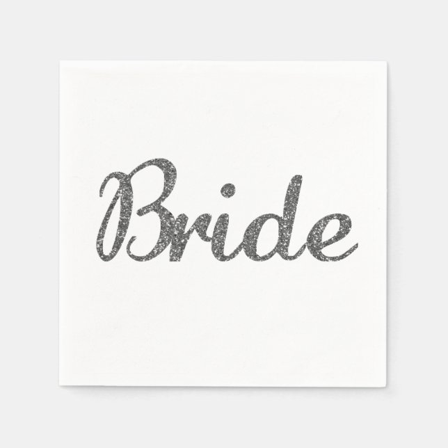 Guardanapo De Papel Glitter Bride Silver (Frente)