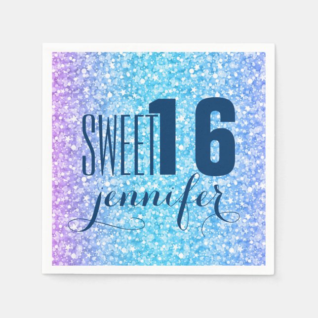 Guardanapo De Papel Glitter Colorido E Grelhas (Frente)