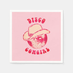 Guardanapo De Papel Glitter de CowGirl Disco Rosa Bonita