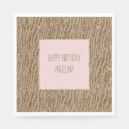 Guardanapo De Papel Glitter de Impressão de Animais Castanho-Zebra