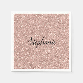 Guardanapo De Papel Glitter Dourado Rosa personalizado Faux