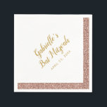 Guardanapo De Papel Glitter Rosa Strike Girly Rosa Dourado Bat Mitzvah<br><div class="desc">design Glitter Dourado rosa com nome e data personalizáveis dourados. Excelente de sotaque para uma elegante e moderna comemoração do Bat Mitzvah, ou mudar a redação para um doce aniversário de 16 anos, bebê ou chá de panela. Trabalho de arte é uma imagem impressa de brilho - não é usada...</div>