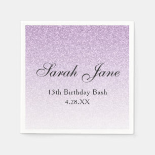 Guardanapo De Papel Glitter Roxo Claro Personalizado