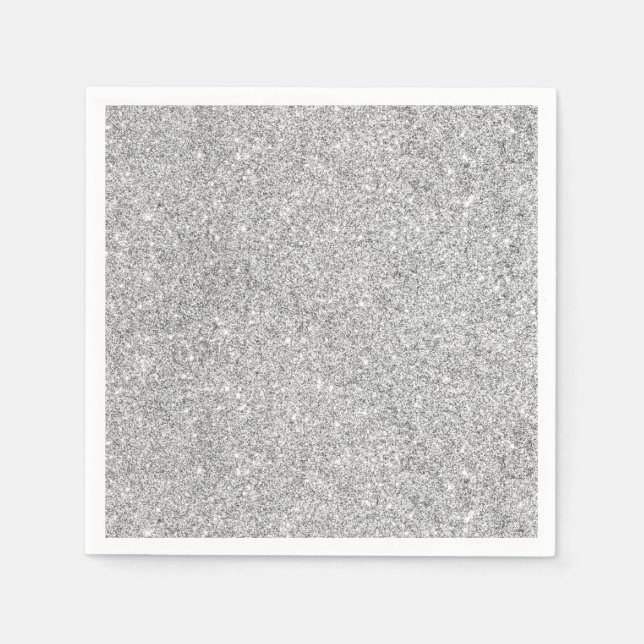 Guardanapo De Papel Glitter Silver Elegante (Frente)