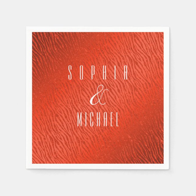 Guardanapo De Papel Glitter Vermelho para Impressão de Animais Persona (Frente)