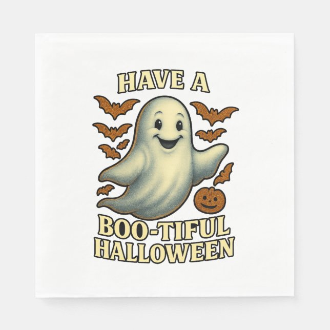 Guardanapo De Papel Glittery Ghost "Have a Boo Belo Halloween" (Frente)