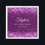 Guardanapo De Papel Glittery Purple 60th Birthday<br><div class="desc">Crie os seus 60º guardanapos de papel para celebração de festas de aniversário. O design tem brilho roxo cintilante cintilante e clássico numa cor de fundo roxa sólida e sólida personalizável. Personalize os estilos de fonte para criar seu próprio livro convidado sua ocasião especial. A elegante caligrafia combinada com uma...</div>